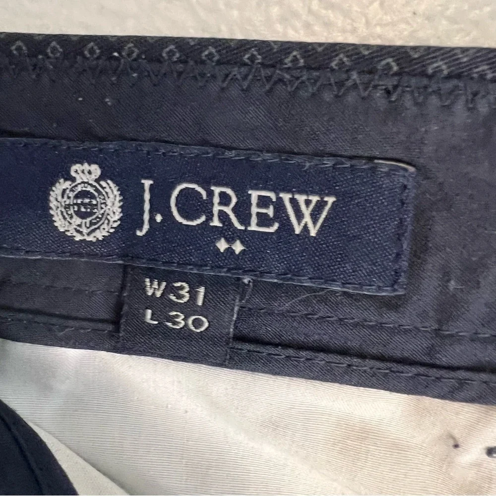 J.Crew Men's Slim Bedford Pants Chino Flat Front Navy Blue 31x30 Office Career